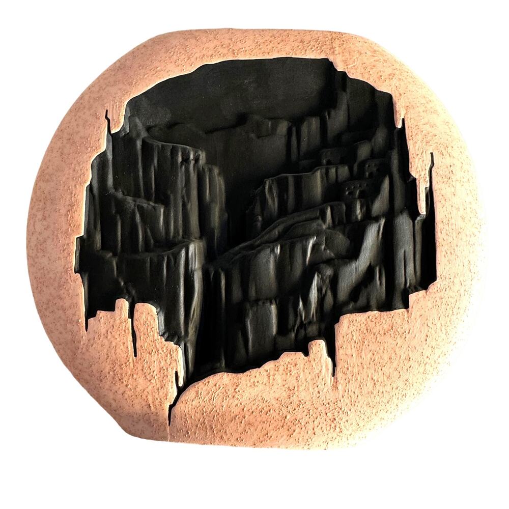 Southwestern Ventana Window Rock Black Canyon Ceramic 8" Vase Home Decor